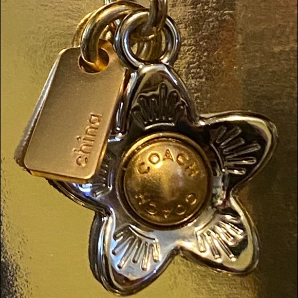 Coach Signature Khaki Wine Leather Wristlet Charms - Picture 6 of 8